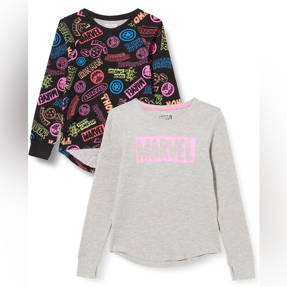 Amazon Essentials | Marvel | Long-Sleeve Thermal T-Shirts, Pack of 2